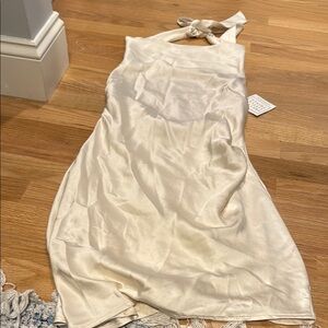 PrettyLittleThing Oyster Satin Dress